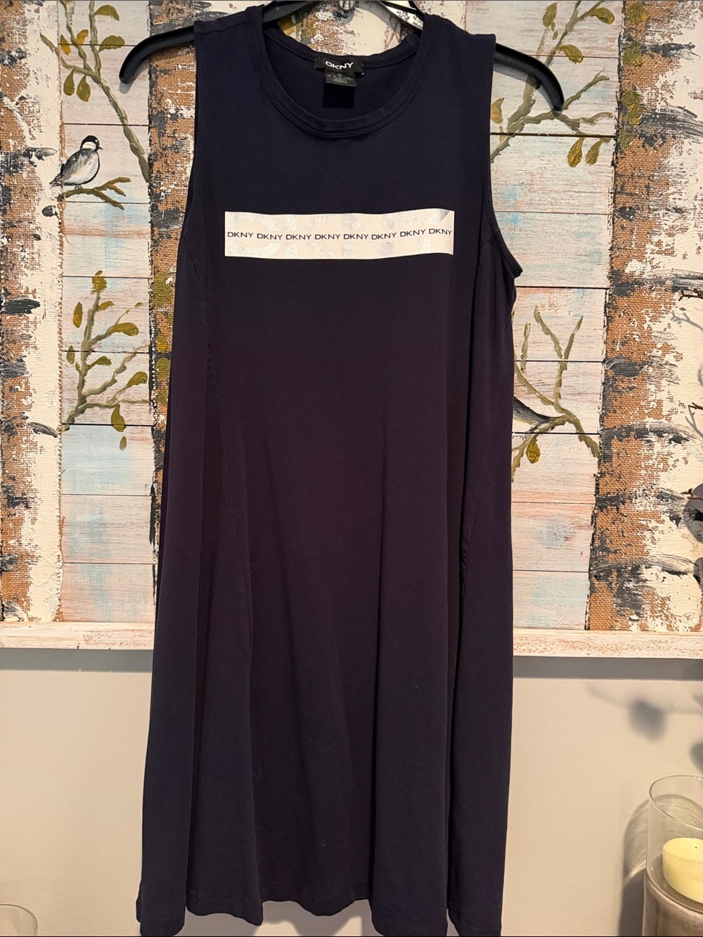 DKNY Dark Blue Sleeveless Midi Dress